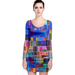 Background Art Abstract Watercolor Long Sleeve Bodycon Dress by Nexatart