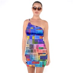 Background Art Abstract Watercolor One Soulder Bodycon Dress by Nexatart