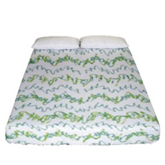 Wavy Linear Seamless Pattern Design  Fitted Sheet (queen Size) by dflcprints