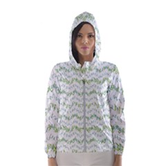 Wavy Linear Seamless Pattern Design  Hooded Wind Breaker (women) by dflcprints