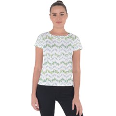 Wavy Linear Seamless Pattern Design  Short Sleeve Sports Top  by dflcprints