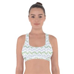 Wavy Linear Seamless Pattern Design  Cross Back Sports Bra by dflcprints