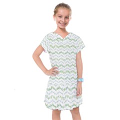 Wavy Linear Seamless Pattern Design  Kids  Drop Waist Dress by dflcprints