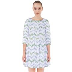 Wavy Linear Seamless Pattern Design  Smock Dress by dflcprints