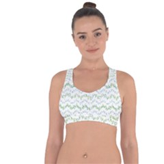 Wavy Linear Seamless Pattern Design  Cross String Back Sports Bra by dflcprints