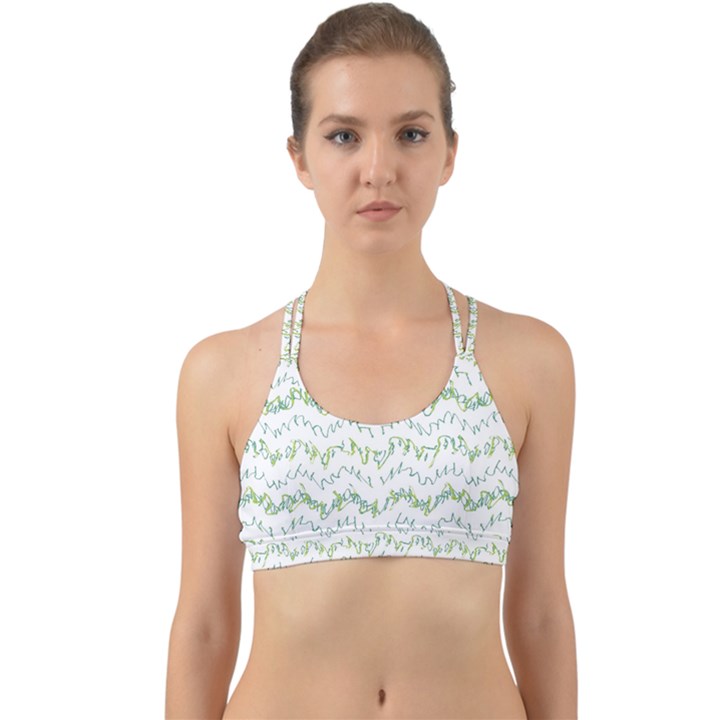 Wavy Linear Seamless Pattern Design  Back Web Sports Bra