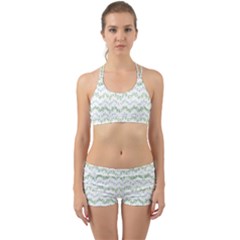 Wavy Linear Seamless Pattern Design  Back Web Sports Bra Set by dflcprints