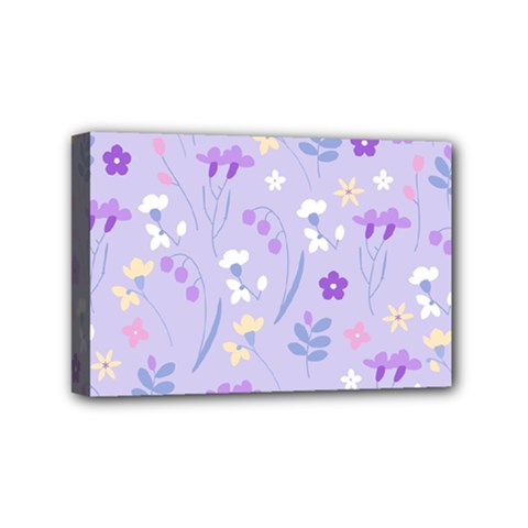 violet,lavender,cute,floral,pink,purple,pattern,girly,modern,trendy Mini Canvas 6  x 4 