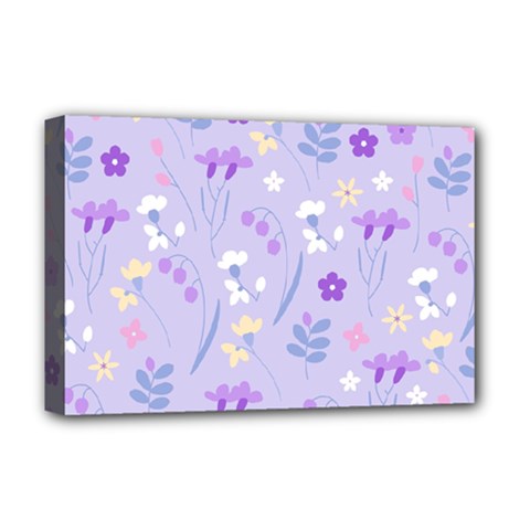 violet,lavender,cute,floral,pink,purple,pattern,girly,modern,trendy Deluxe Canvas 18  x 12  