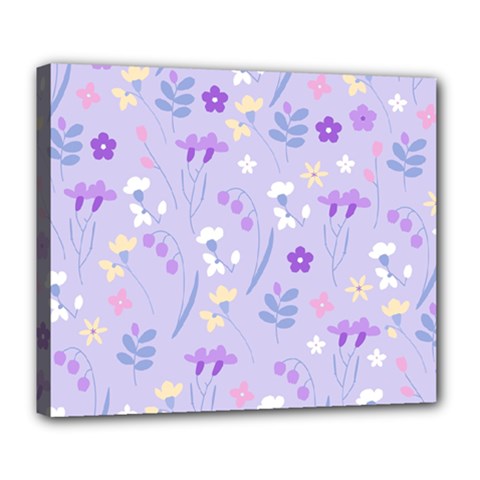 violet,lavender,cute,floral,pink,purple,pattern,girly,modern,trendy Deluxe Canvas 24  x 20  