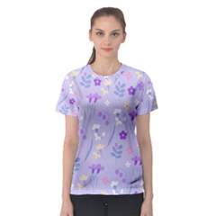 violet,lavender,cute,floral,pink,purple,pattern,girly,modern,trendy Women s Sport Mesh Tee