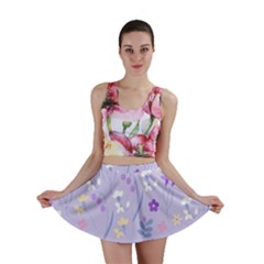 violet,lavender,cute,floral,pink,purple,pattern,girly,modern,trendy Mini Skirt