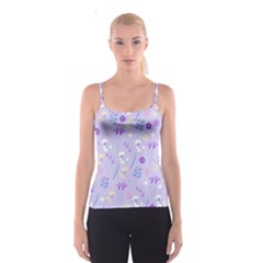 violet,lavender,cute,floral,pink,purple,pattern,girly,modern,trendy Spaghetti Strap Top