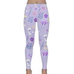 Violet,lavender,cute,floral,pink,purple,pattern,girly,modern,trendy Classic Yoga Leggings by NouveauDesign