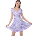 violet,lavender,cute,floral,pink,purple,pattern,girly,modern,trendy Cap Sleeve Dress View1