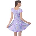 violet,lavender,cute,floral,pink,purple,pattern,girly,modern,trendy Cap Sleeve Dress View2