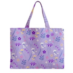 violet,lavender,cute,floral,pink,purple,pattern,girly,modern,trendy Zipper Mini Tote Bag