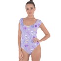 violet,lavender,cute,floral,pink,purple,pattern,girly,modern,trendy Short Sleeve Leotard  View1