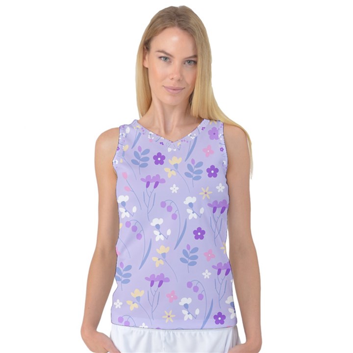 violet,lavender,cute,floral,pink,purple,pattern,girly,modern,trendy Women s Basketball Tank Top