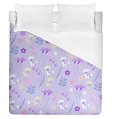 violet,lavender,cute,floral,pink,purple,pattern,girly,modern,trendy Duvet Cover (Queen Size)