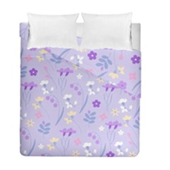 violet,lavender,cute,floral,pink,purple,pattern,girly,modern,trendy Duvet Cover Double Side (Full/ Double Size)