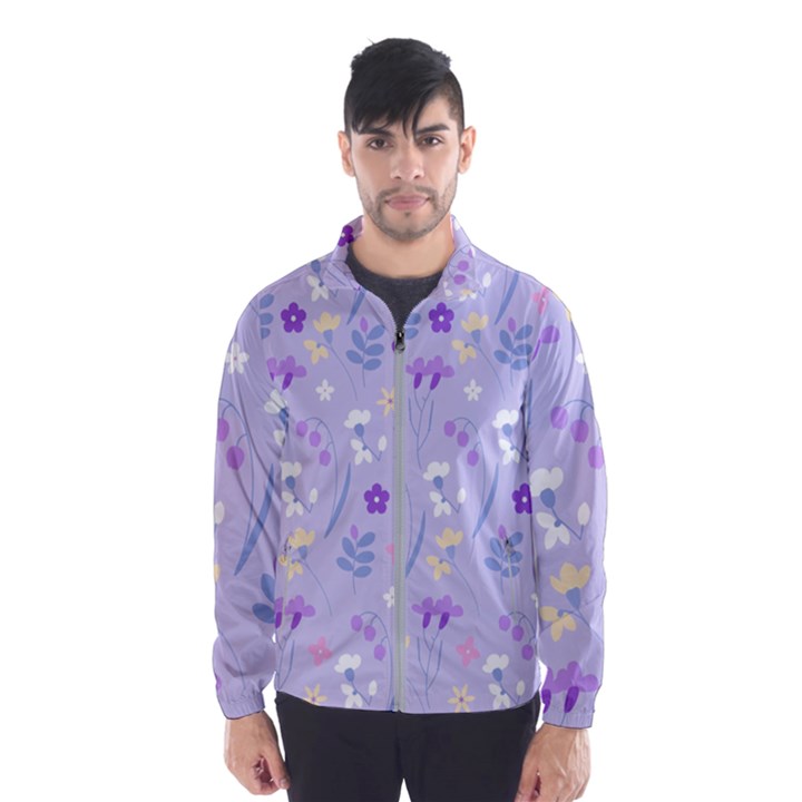 violet,lavender,cute,floral,pink,purple,pattern,girly,modern,trendy Wind Breaker (Men)