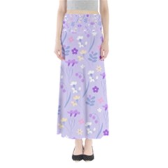 violet,lavender,cute,floral,pink,purple,pattern,girly,modern,trendy Full Length Maxi Skirt