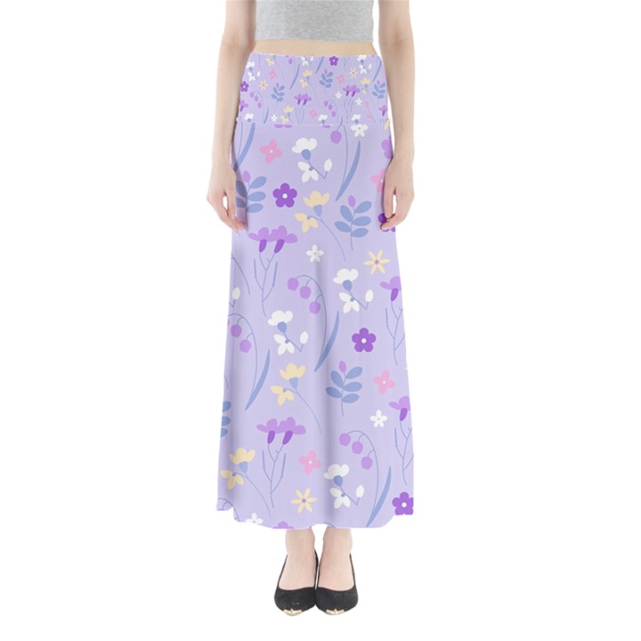 violet,lavender,cute,floral,pink,purple,pattern,girly,modern,trendy Full Length Maxi Skirt