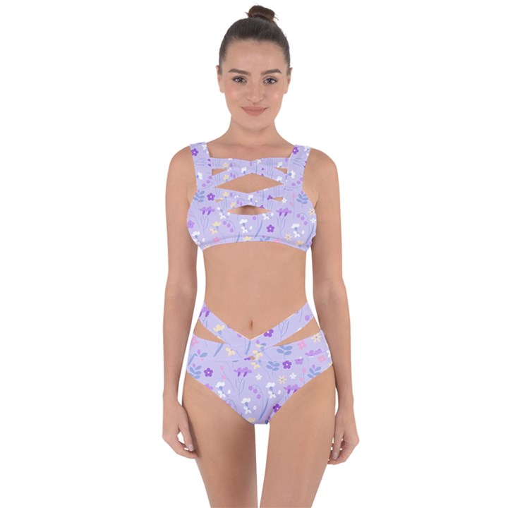 violet,lavender,cute,floral,pink,purple,pattern,girly,modern,trendy Bandaged Up Bikini Set 