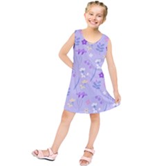 violet,lavender,cute,floral,pink,purple,pattern,girly,modern,trendy Kids  Tunic Dress