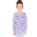 violet,lavender,cute,floral,pink,purple,pattern,girly,modern,trendy Kids  Long Sleeve Tee View1