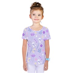 violet,lavender,cute,floral,pink,purple,pattern,girly,modern,trendy Kids  One Piece Tee