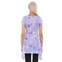 violet,lavender,cute,floral,pink,purple,pattern,girly,modern,trendy Short Sleeve Side Drop Tunic View2