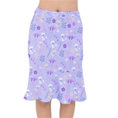 violet,lavender,cute,floral,pink,purple,pattern,girly,modern,trendy Mermaid Skirt