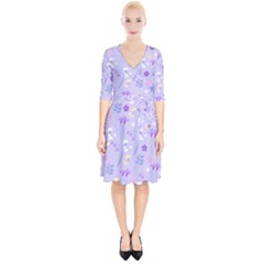 violet,lavender,cute,floral,pink,purple,pattern,girly,modern,trendy Wrap Up Cocktail Dress