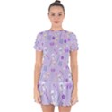 violet,lavender,cute,floral,pink,purple,pattern,girly,modern,trendy Drop Hem Mini Chiffon Dress View1