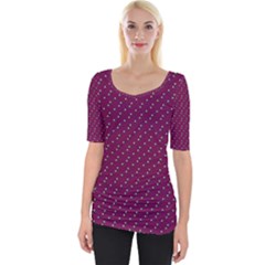 Pink Flowers Magenta Wide Neckline Tee