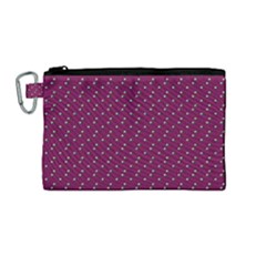 Pink Flowers Magenta Canvas Cosmetic Bag (medium)