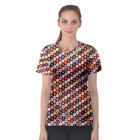 Mosaic Pattern Quilt Pattern Women s Sport Mesh Tee by paulaoliveiradesign