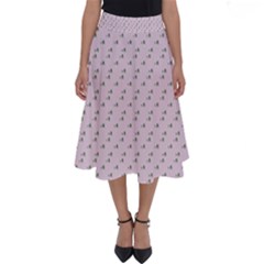 Pink Flowers Pink Perfect Length Midi Skirt