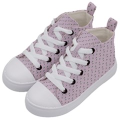 Pink Flowers Pink Kid s Mid-top Canvas Sneakers