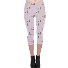 Pink Flowers Pink Big Capri Leggings  by snowwhitegirl