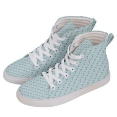 Pink Flowers Blue Men s Hi-top Skate Sneakers by snowwhitegirl