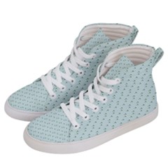 Pink Flowers Blue Women s Hi-top Skate Sneakers