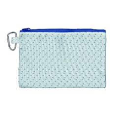 Pink Flowers Blue Canvas Cosmetic Bag (large)