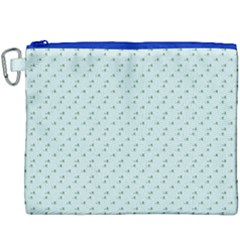 Pink Flowers Blue Canvas Cosmetic Bag (xxxl)