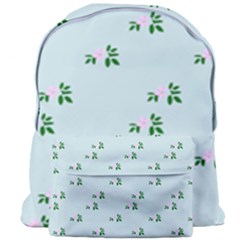 Pink Flowers Blue Big Giant Full Print Backpack by snowwhitegirl