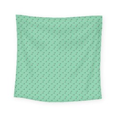 Pink Flowers Green Square Tapestry (small) by snowwhitegirl