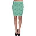 Pink Flowers Green Big Bodycon Skirt View1