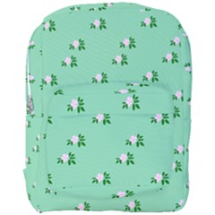 Pink Flowers Green Big Full Print Backpack